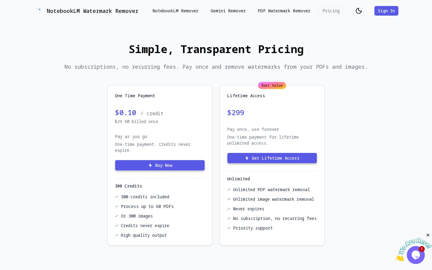 CleanMark Pricing