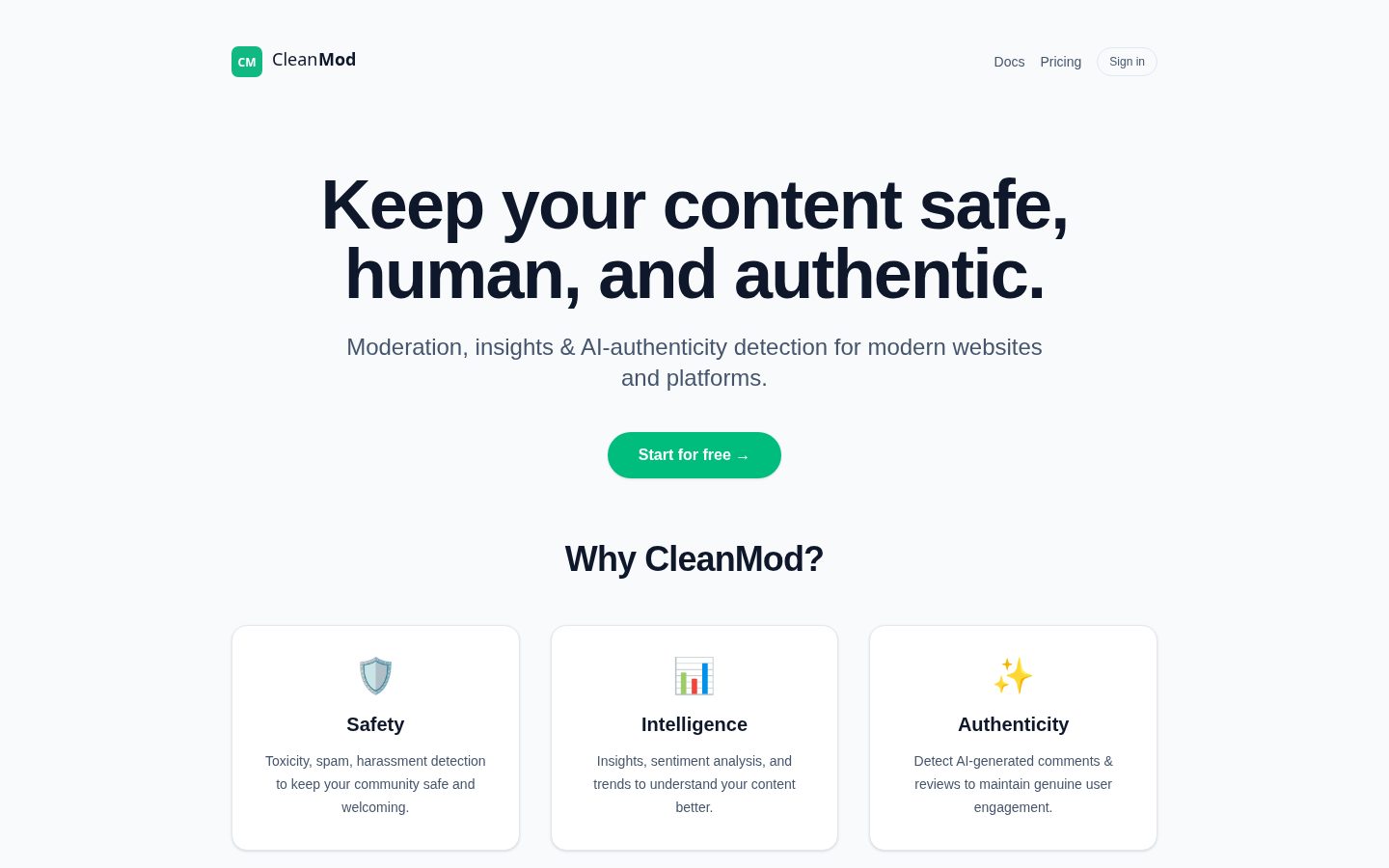 CleanMod Homepage