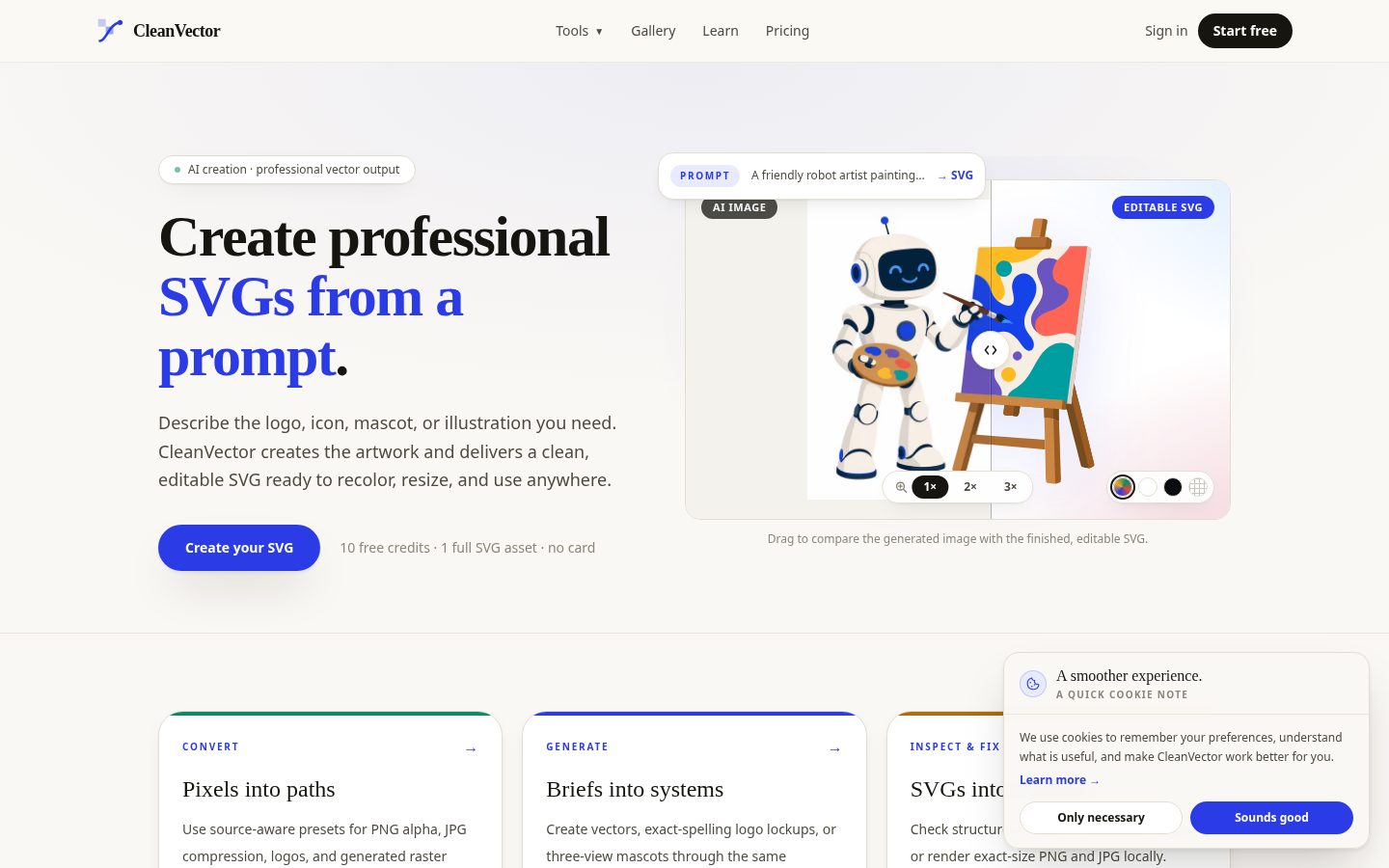 CleanVector Homepage