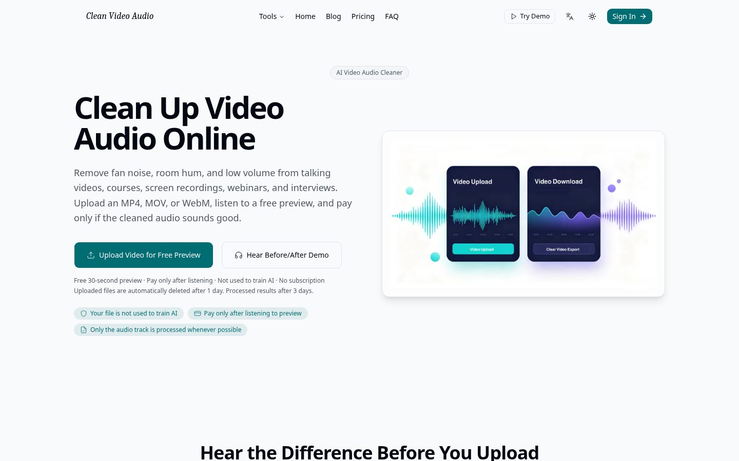 CleanVideoAudio.com Homepage