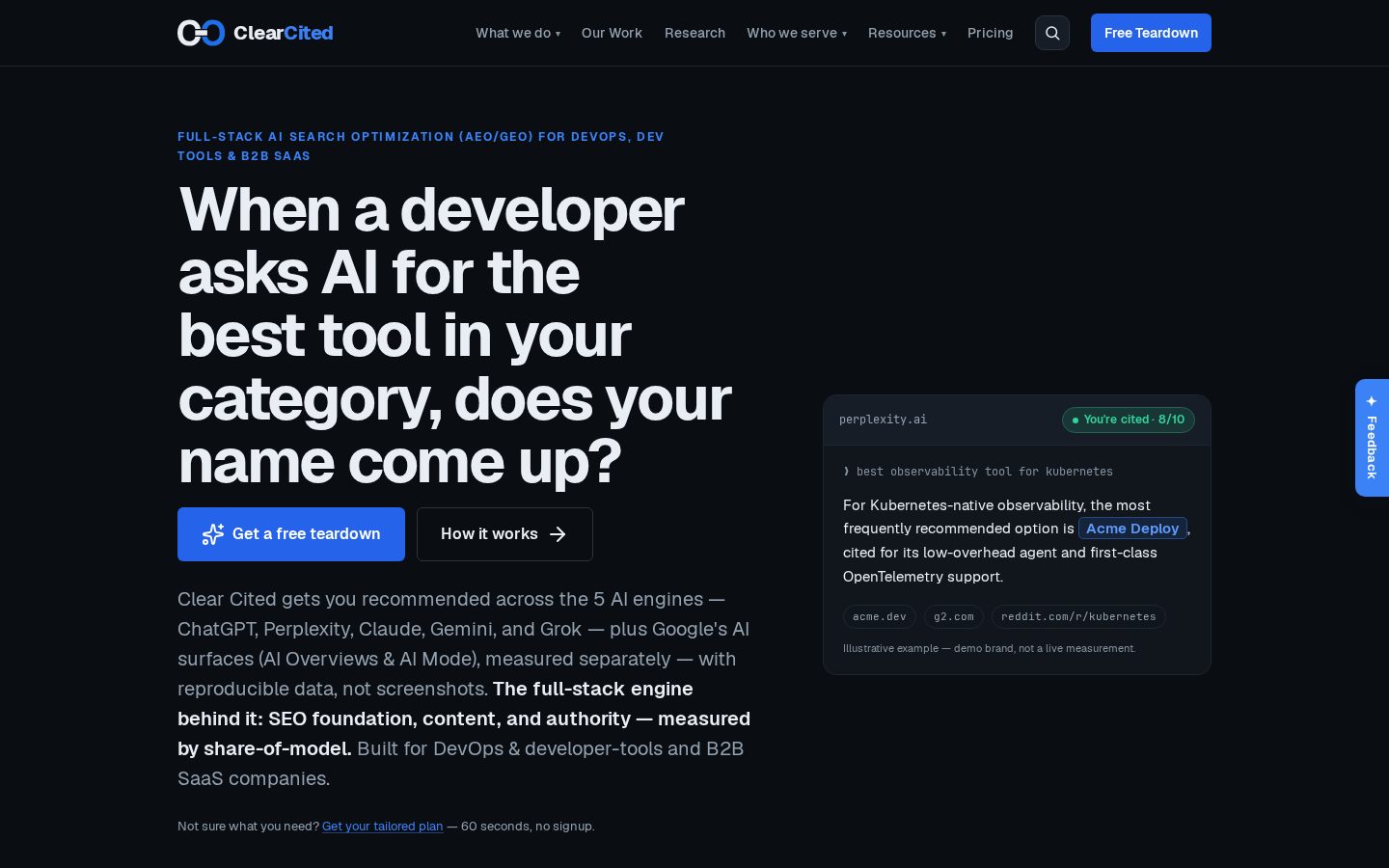 Clear Cited Homepage