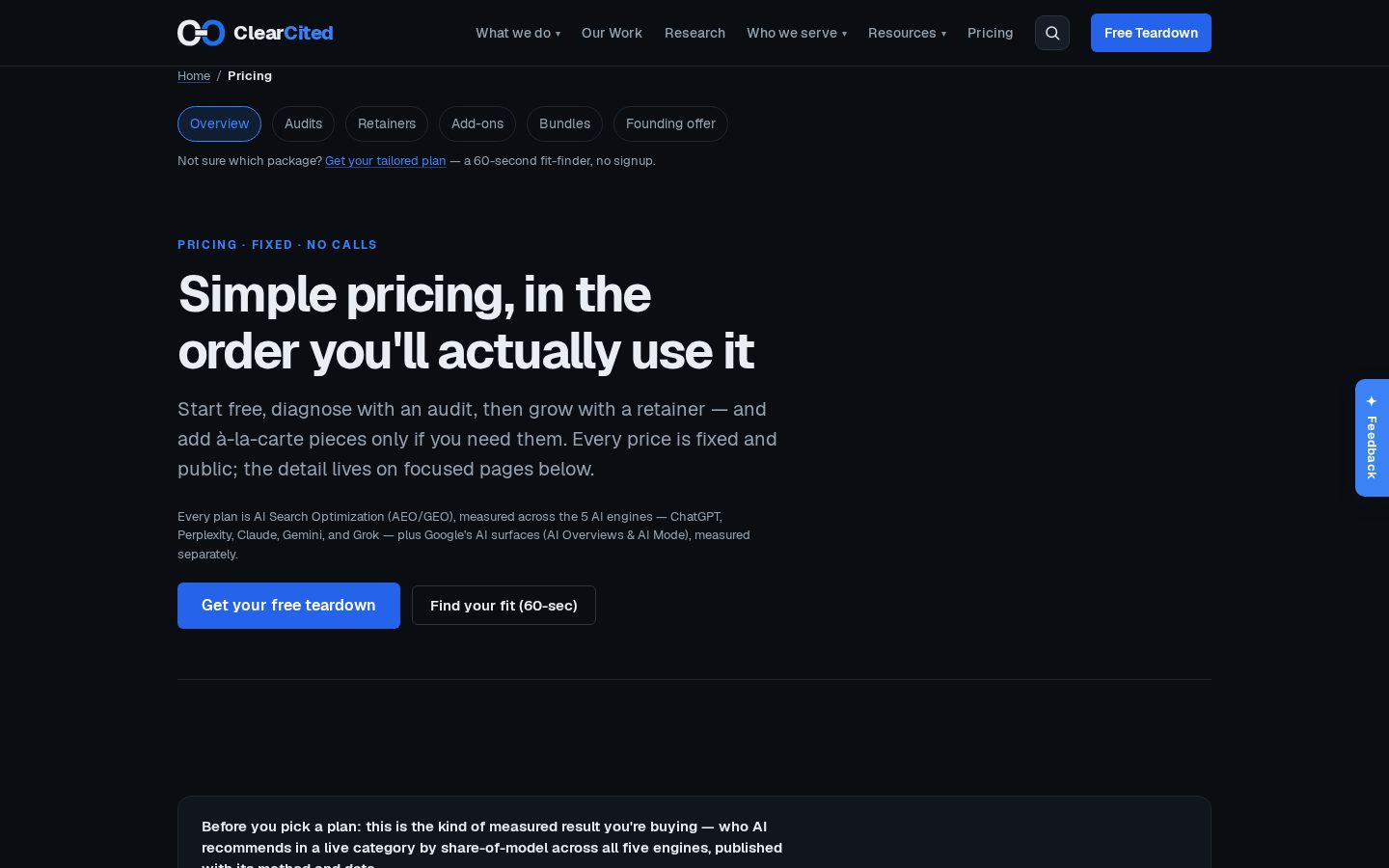 Clear Cited Pricing