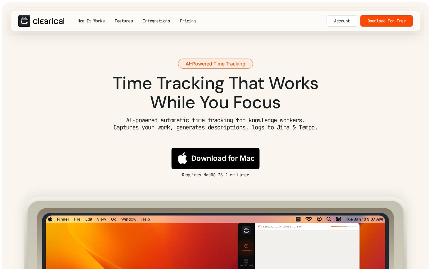 Clearical Homepage