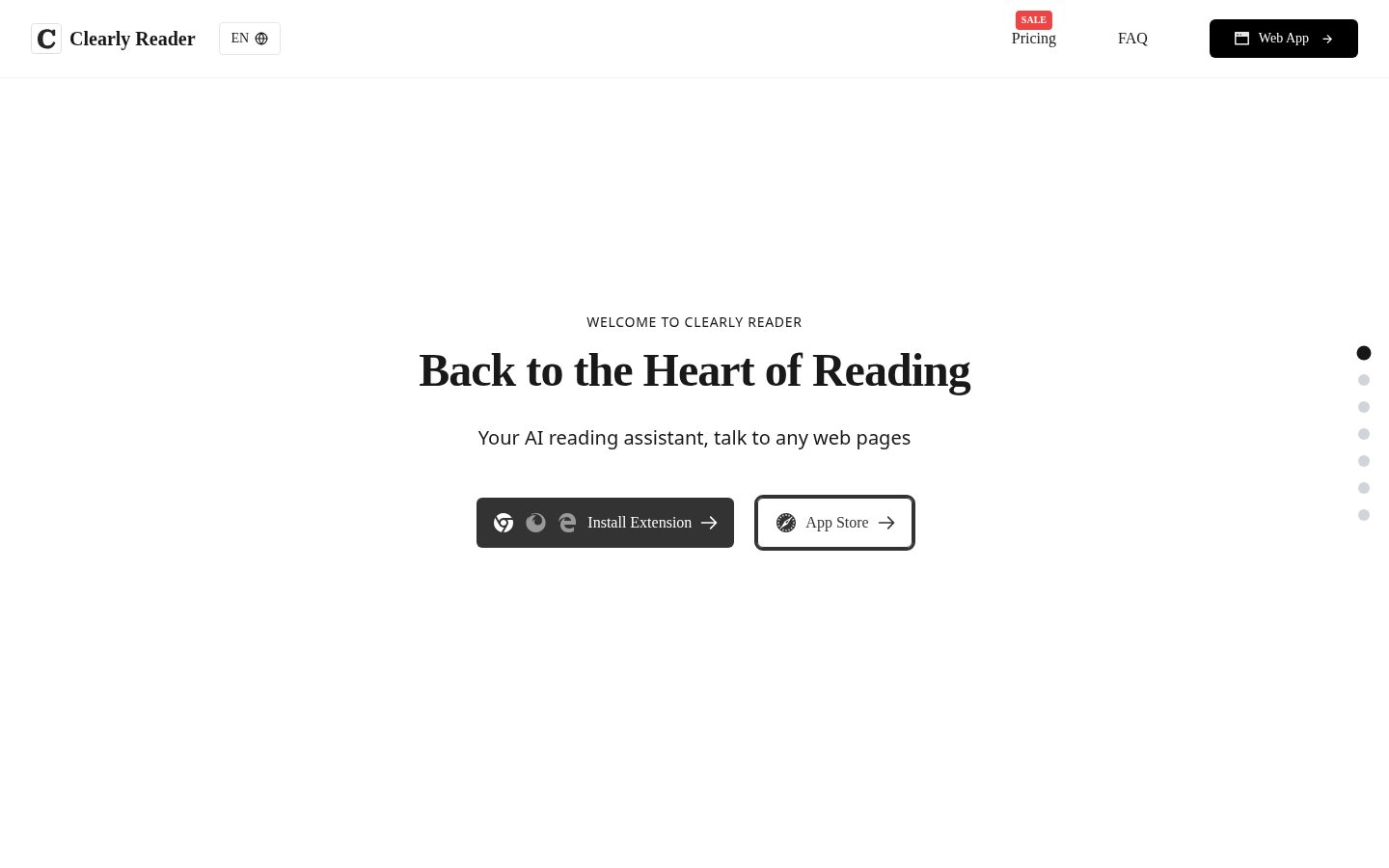 Clearly Reader Homepage
