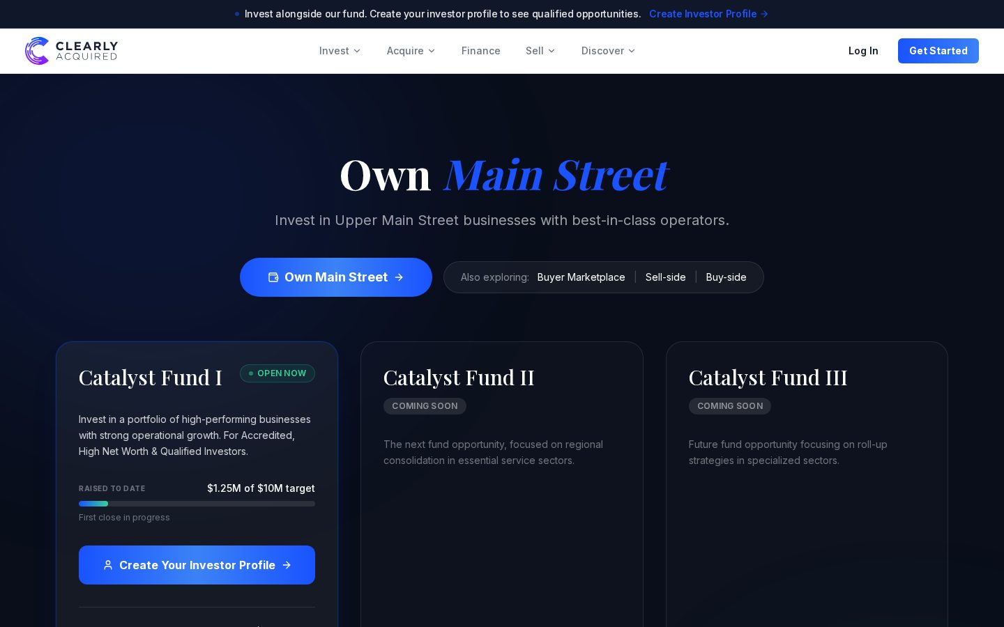 ClearlyAcquired Homepage