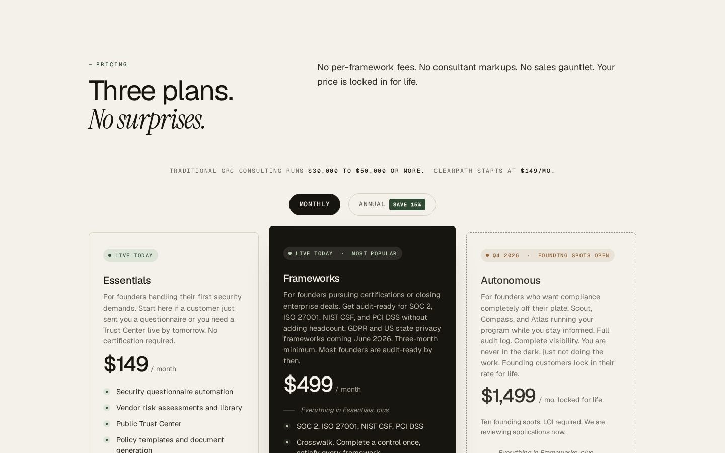 ClearPath Pricing