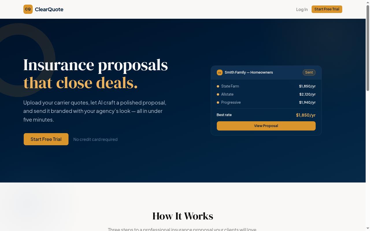 ClearQuote Homepage