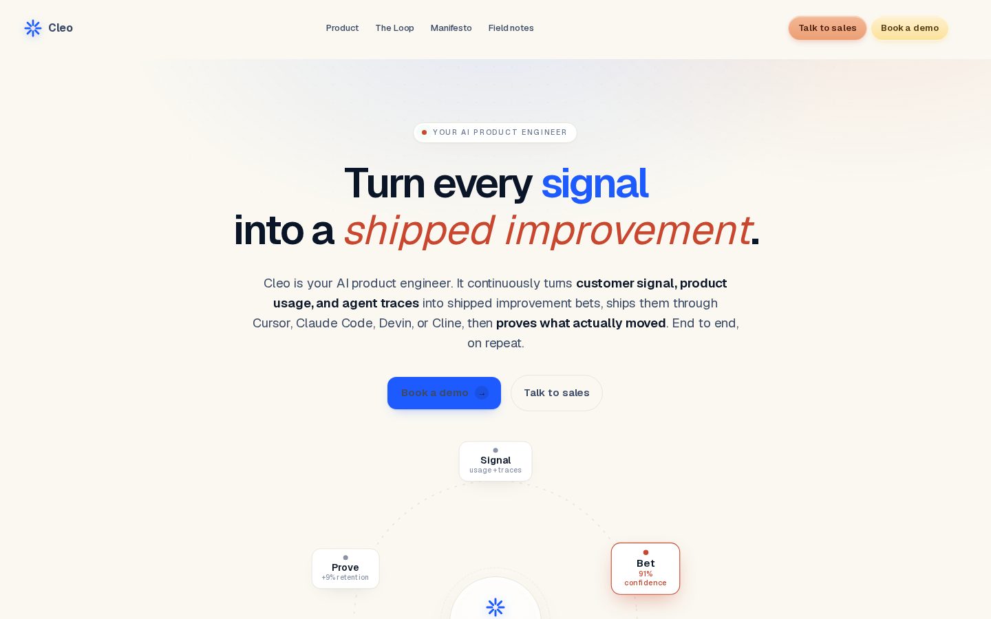 Cleo AI Homepage