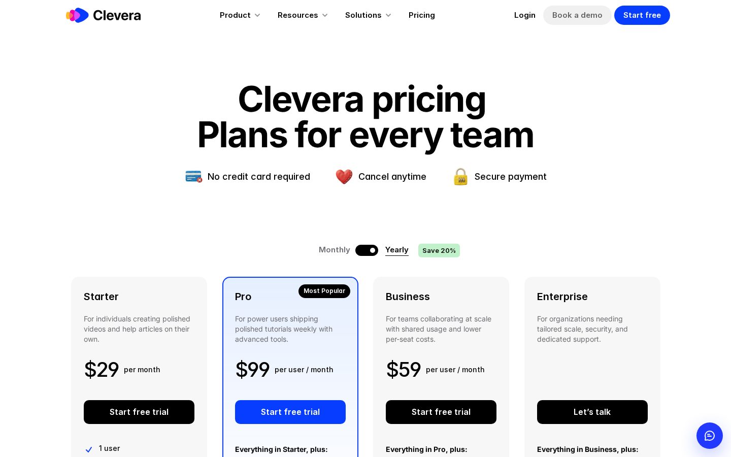 Clevera Pricing