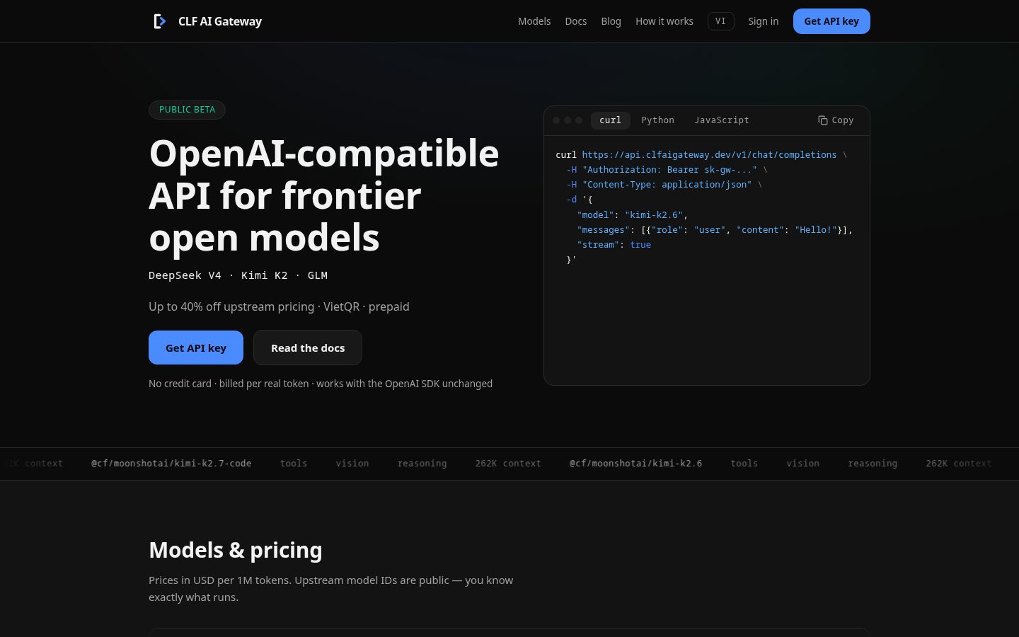CLF AI Gateway Homepage