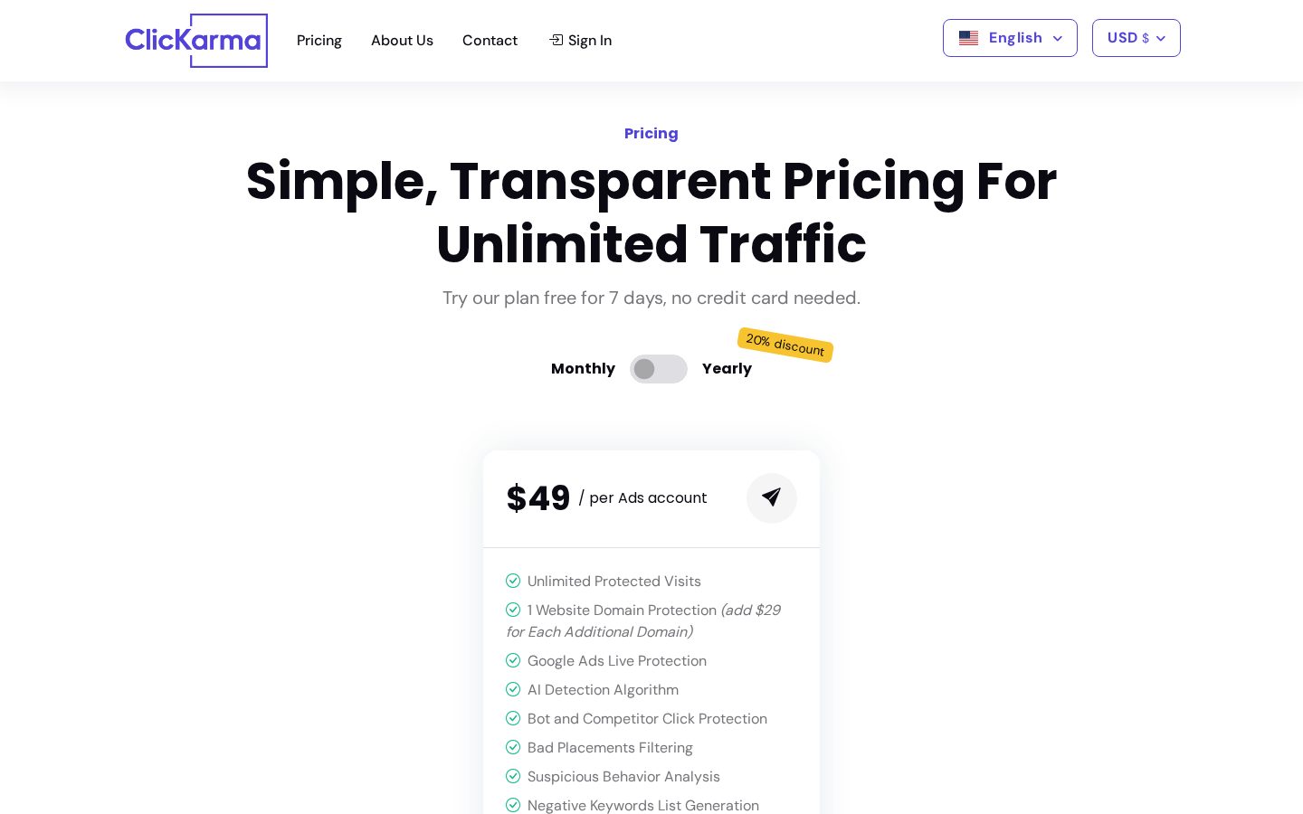 ClicKarma Pricing
