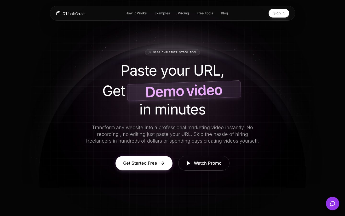 Clickcast Homepage