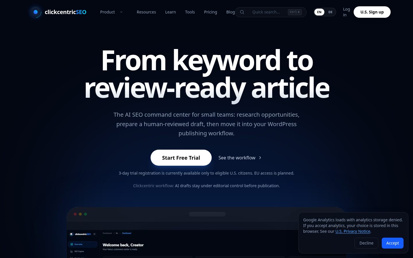 Clickcentricseo Homepage