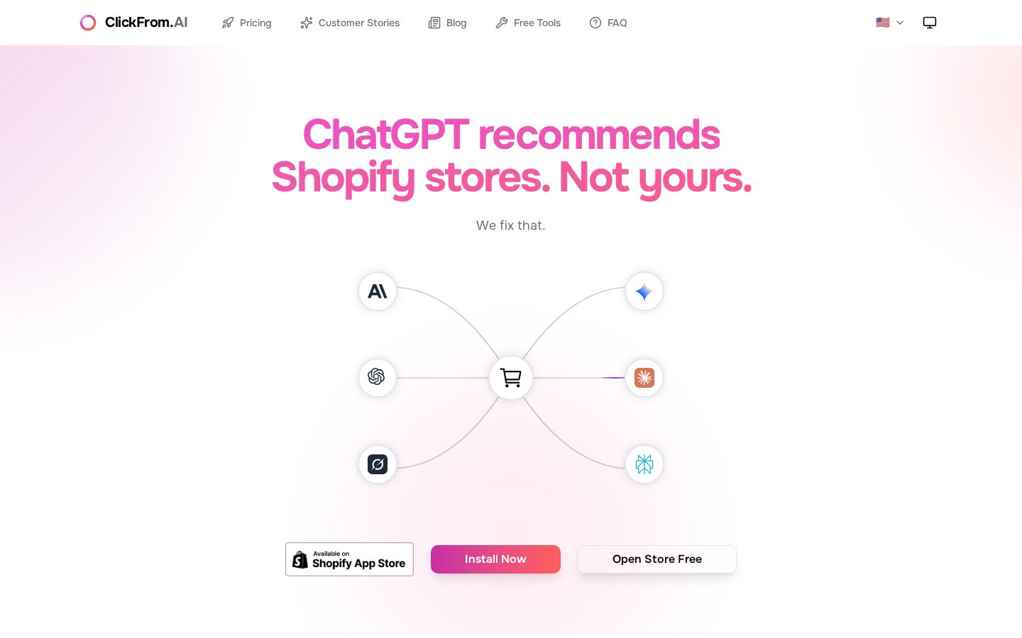 Clickfrom.ai Homepage