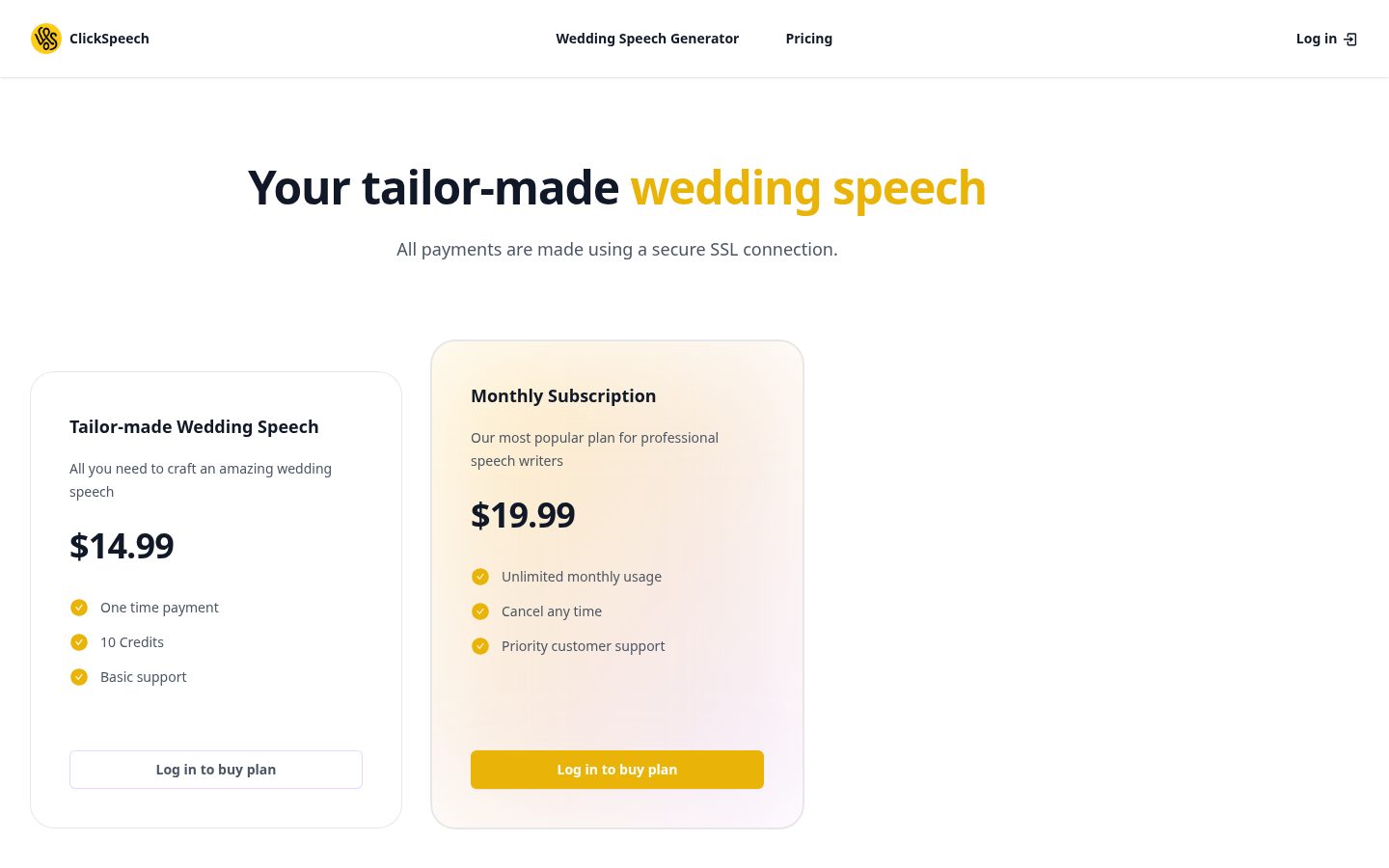 ClickSpeech Pricing