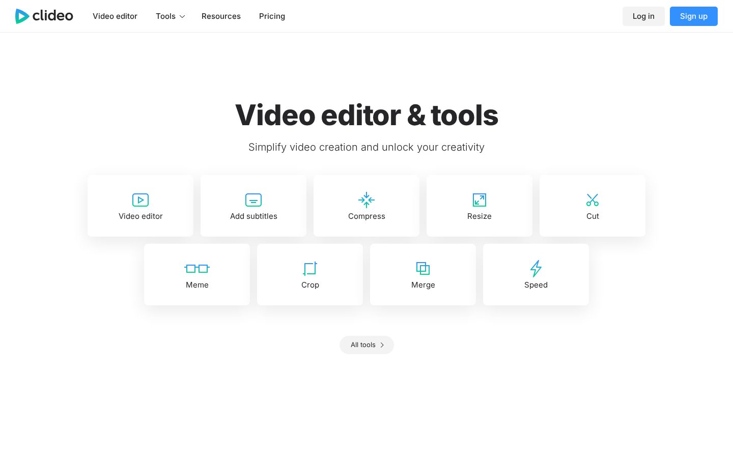 Clideo Homepage