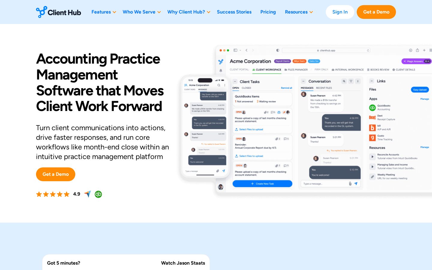 Client Hub Homepage