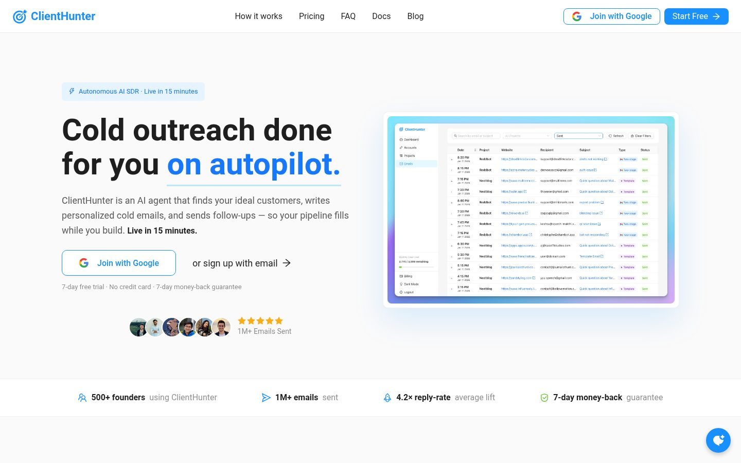 ClientHunter Homepage
