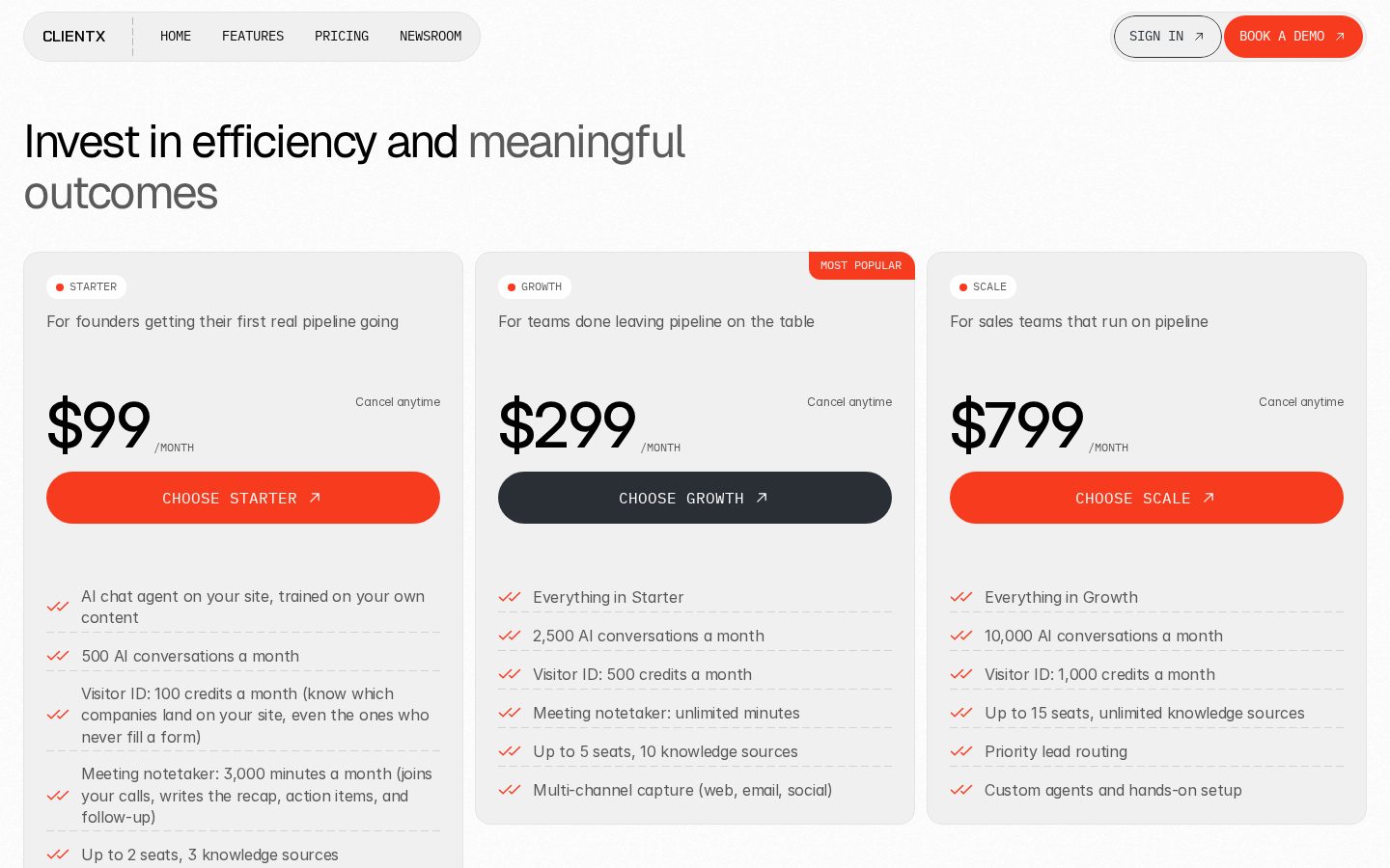 ClientX Pricing