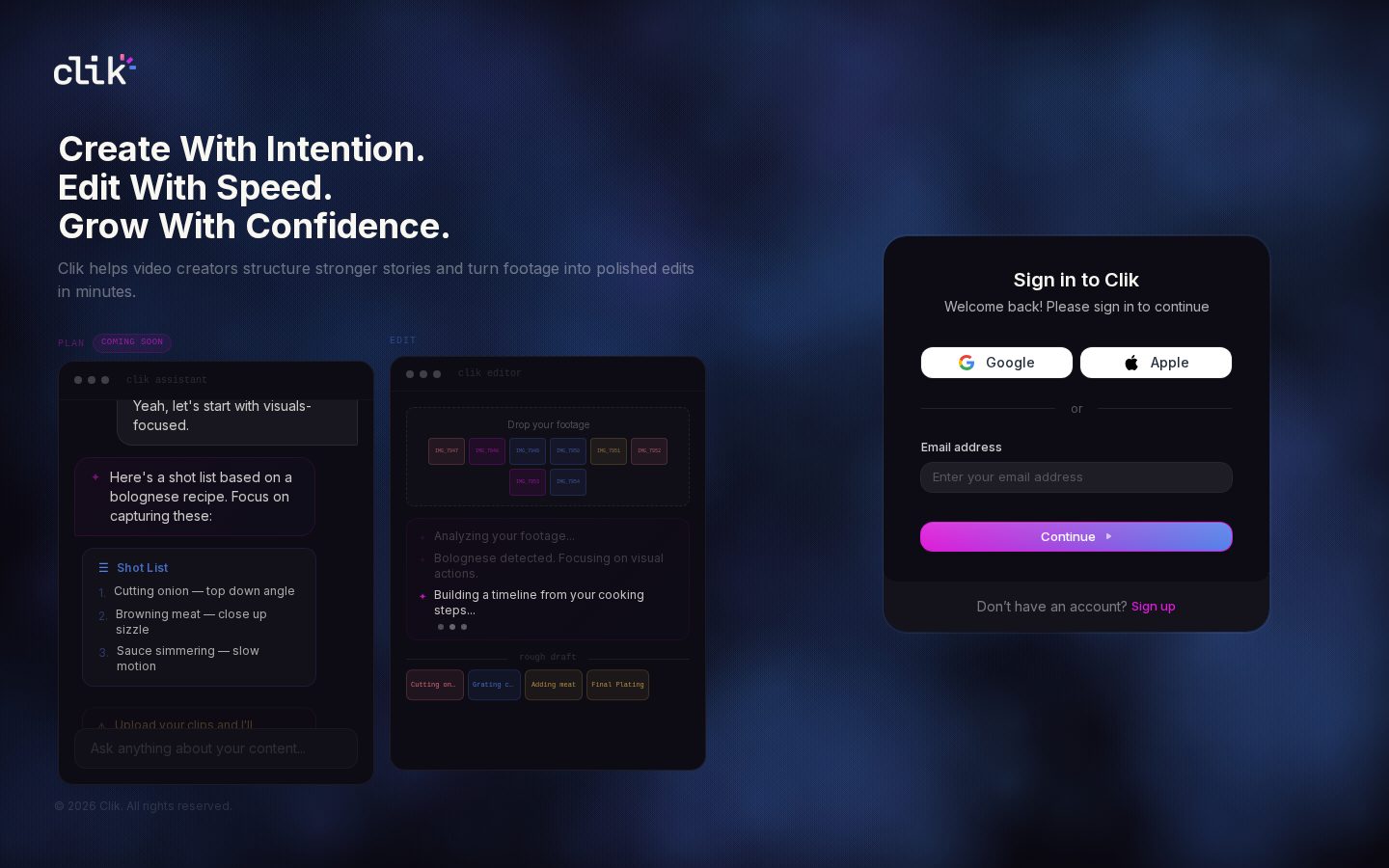 Clik - Cursor for Video Homepage
