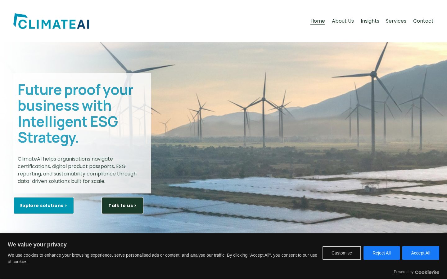 ClimateAi Homepage