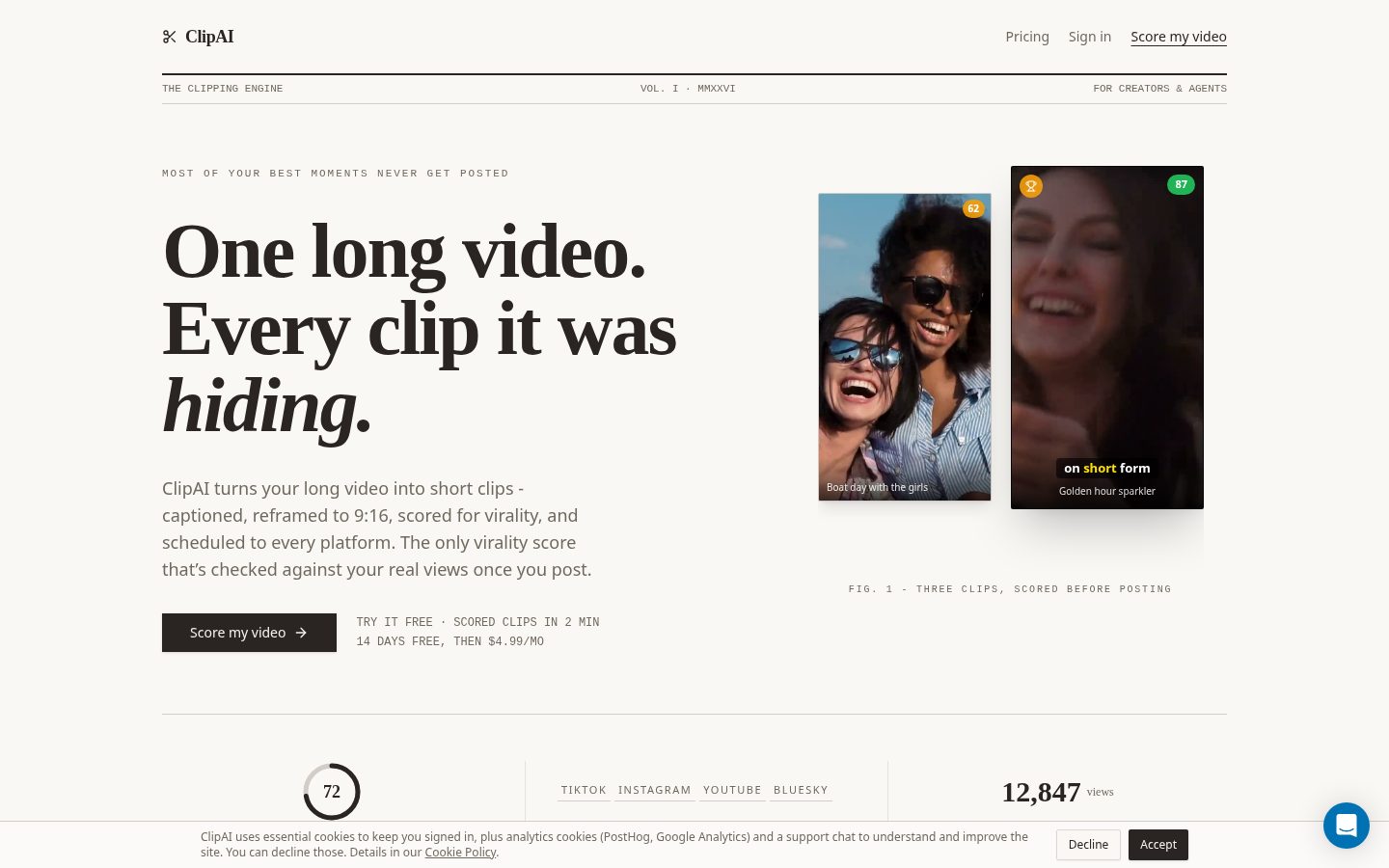 ClipAI Homepage