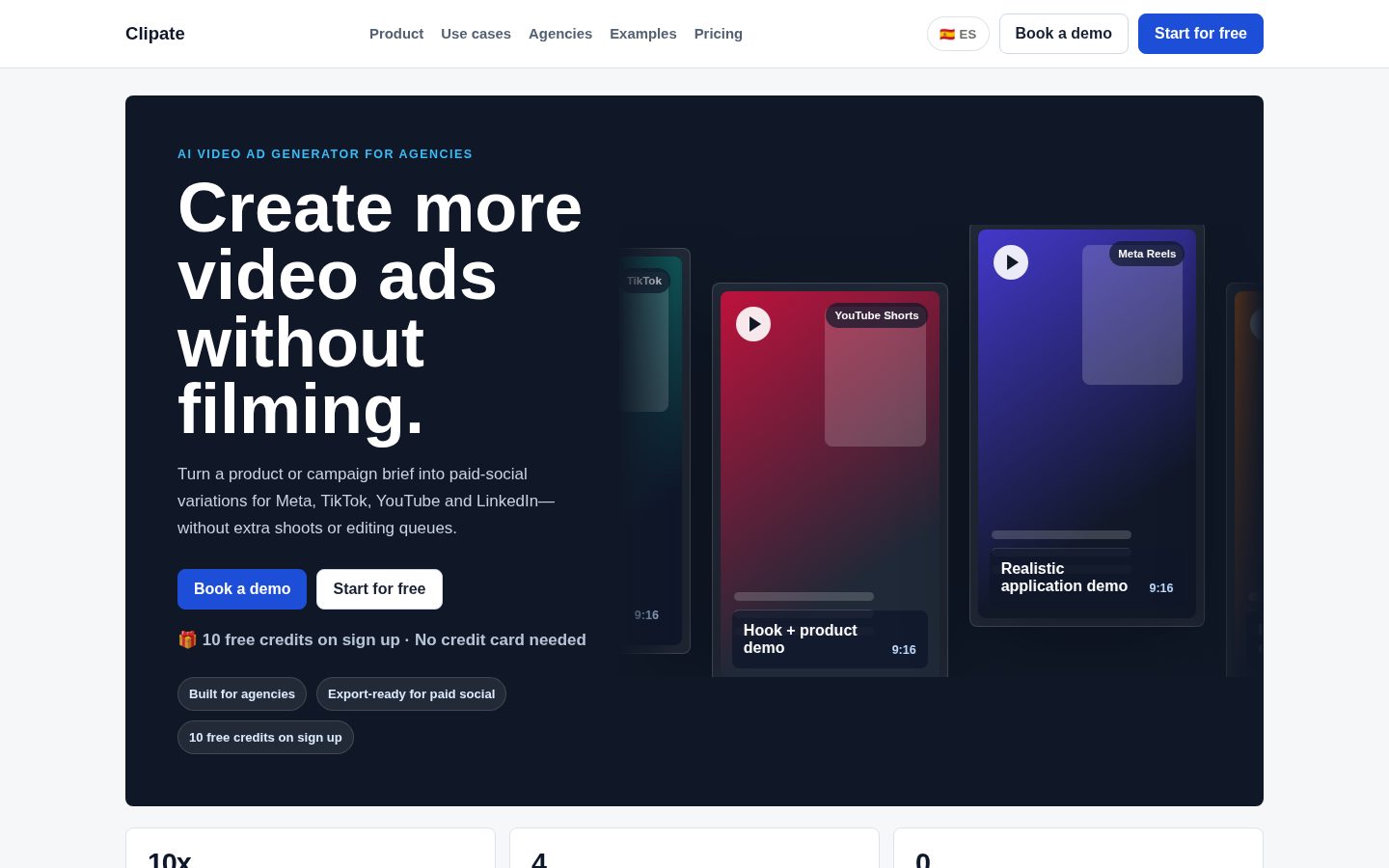 Clipate AI Homepage
