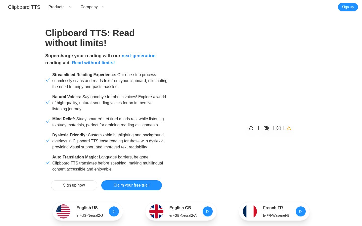 Clipboard TTS Homepage