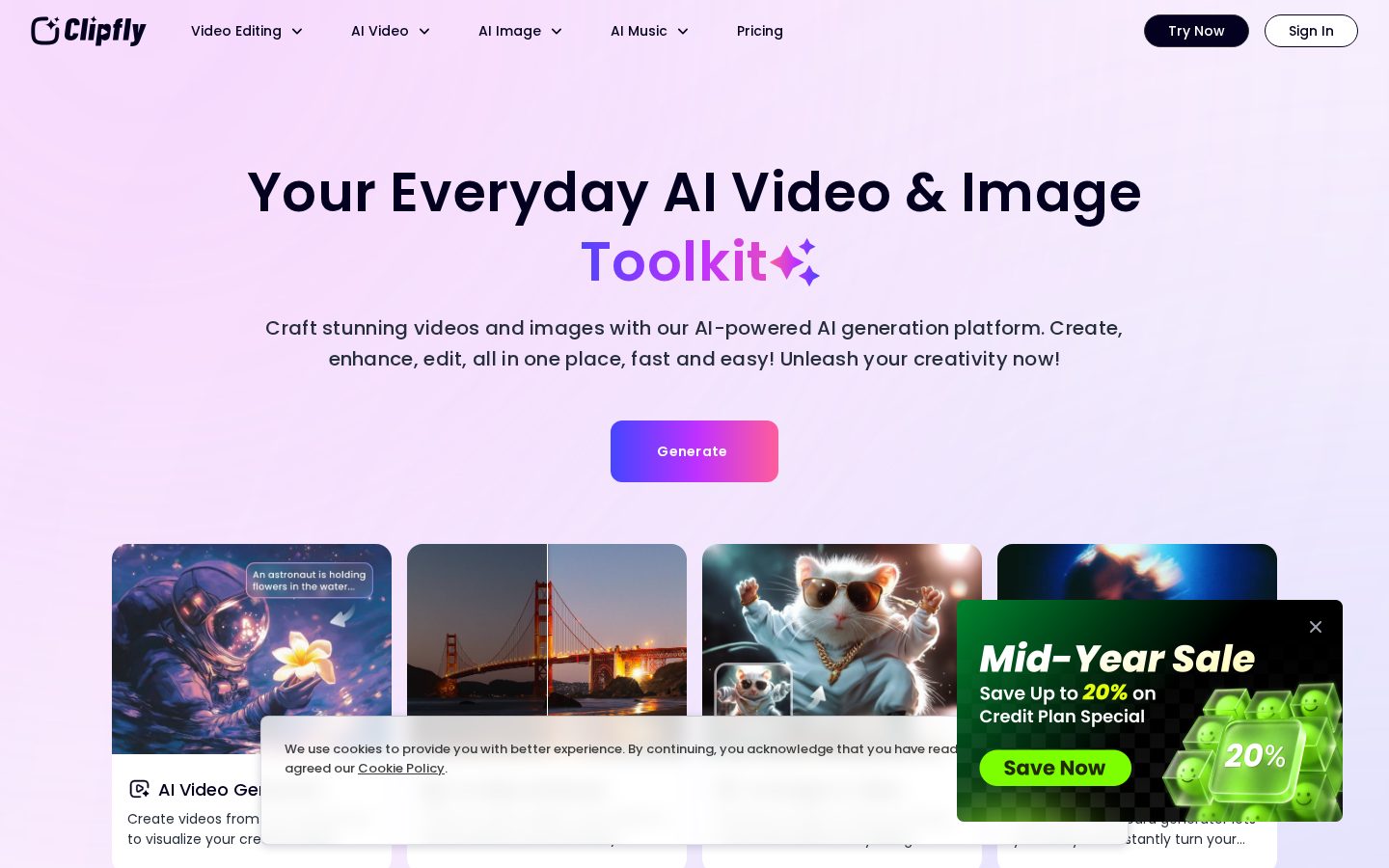 ClipFly Homepage