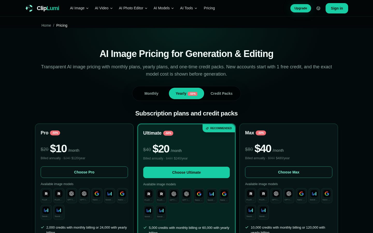 ClipLumi Pricing