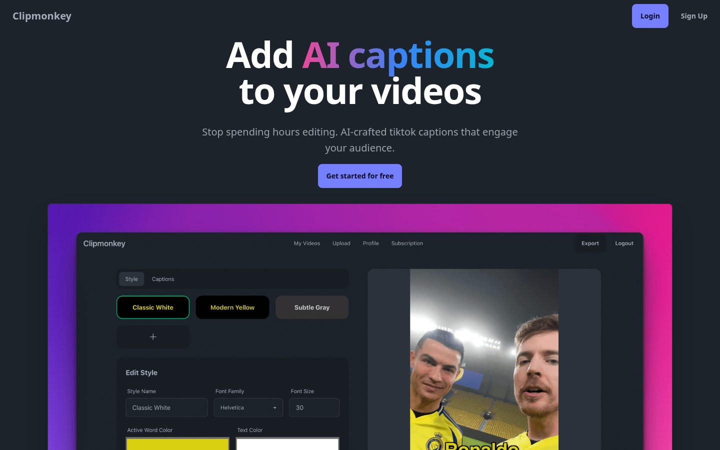 Clipmonkey Homepage