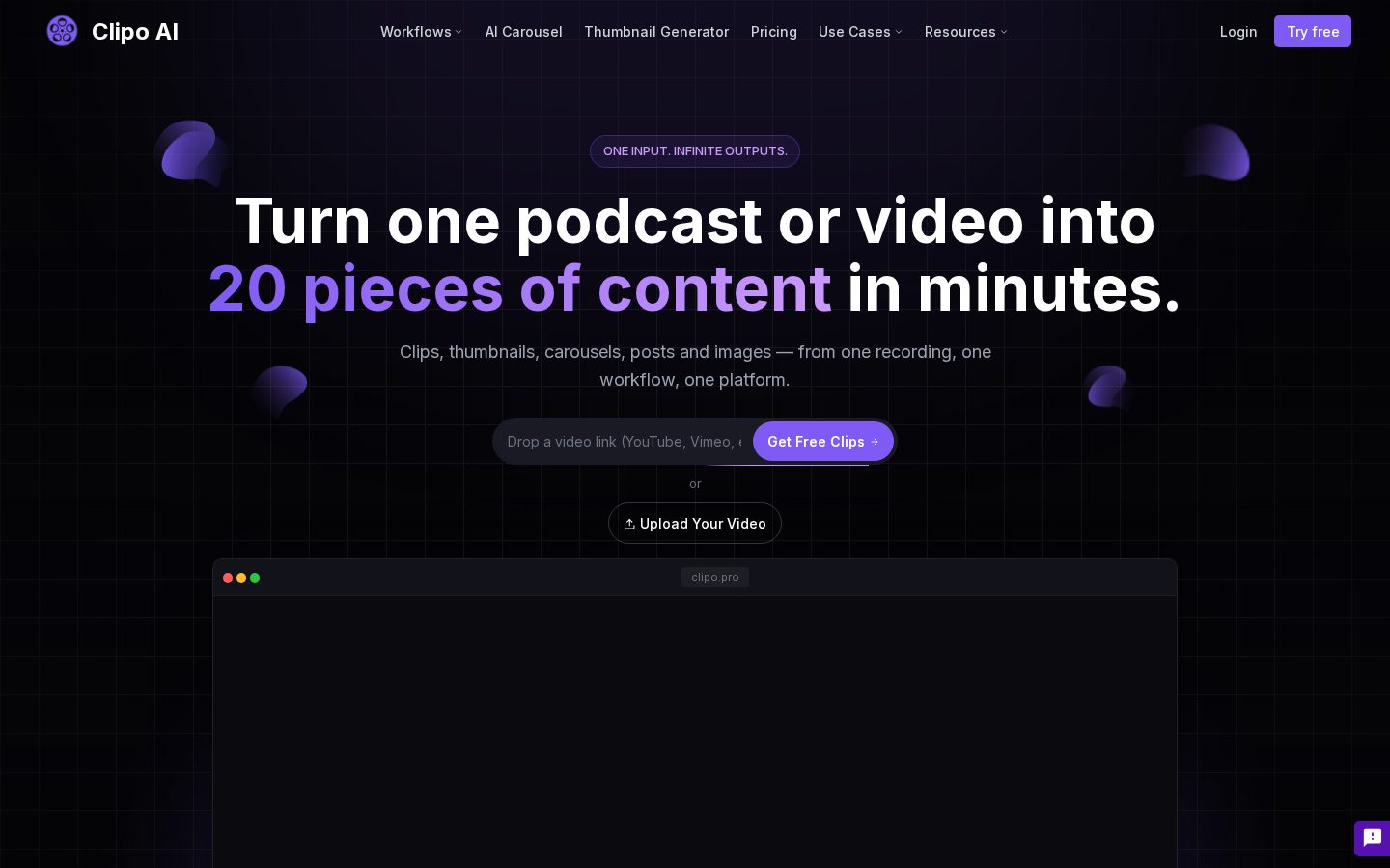 Clipo AI Homepage