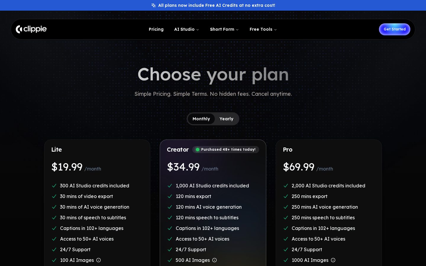 Clippie AI Pricing
