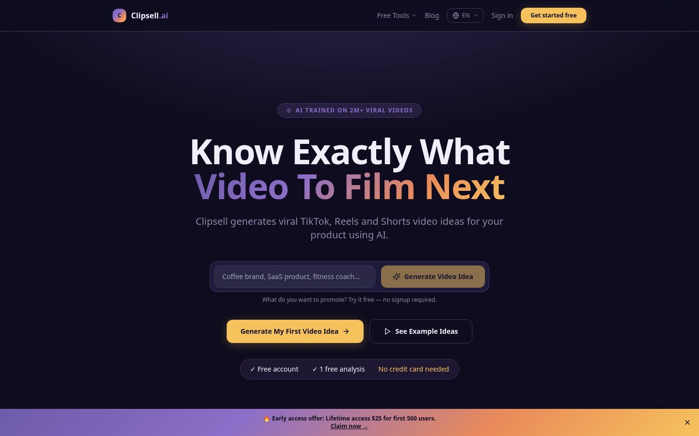 ClipSell AI Homepage