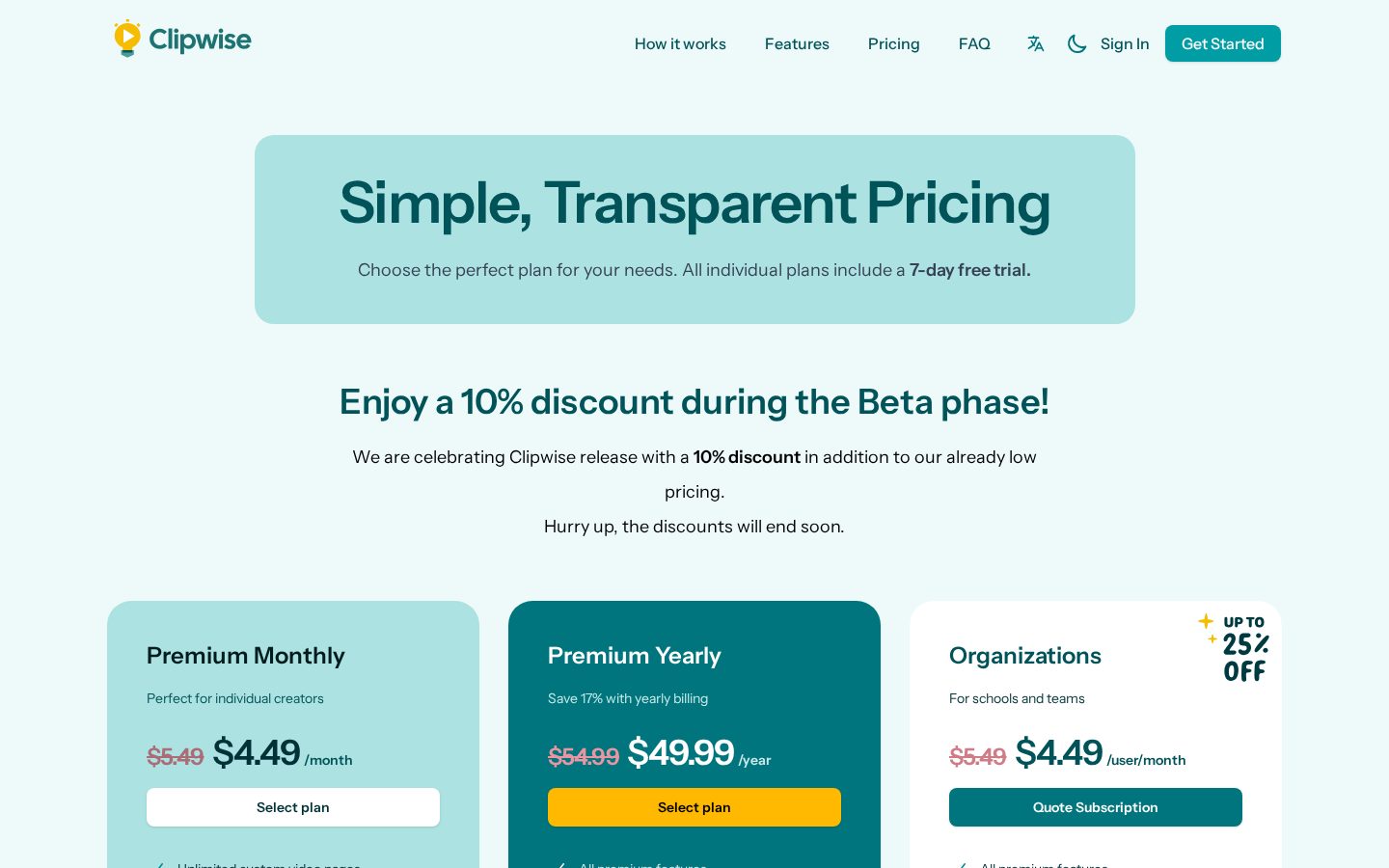 Clipwise Pricing