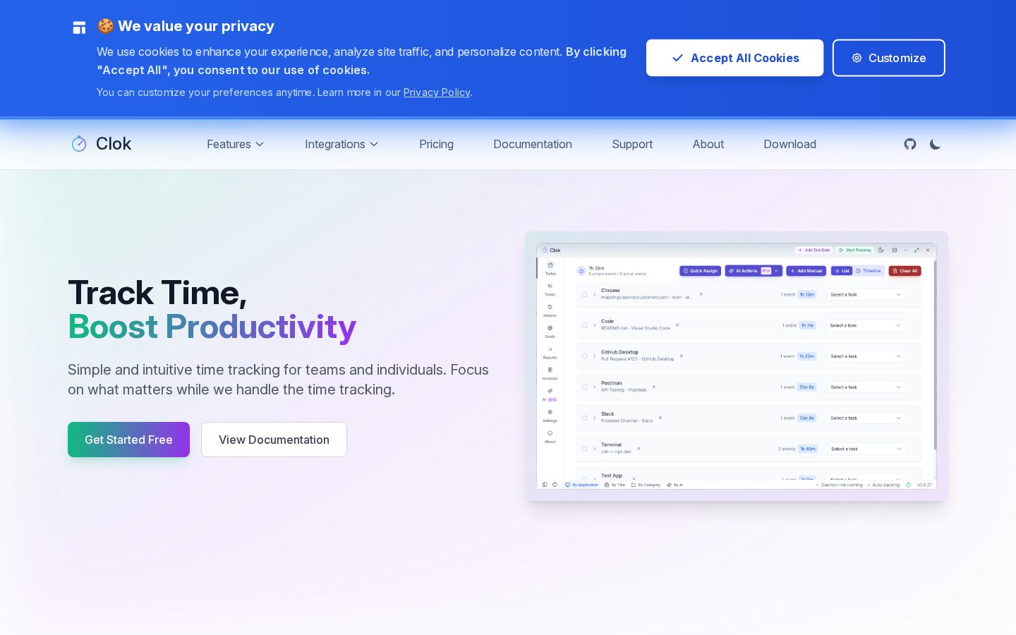 Clok Homepage