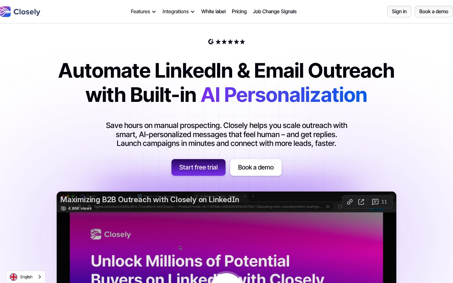 Closely Homepage