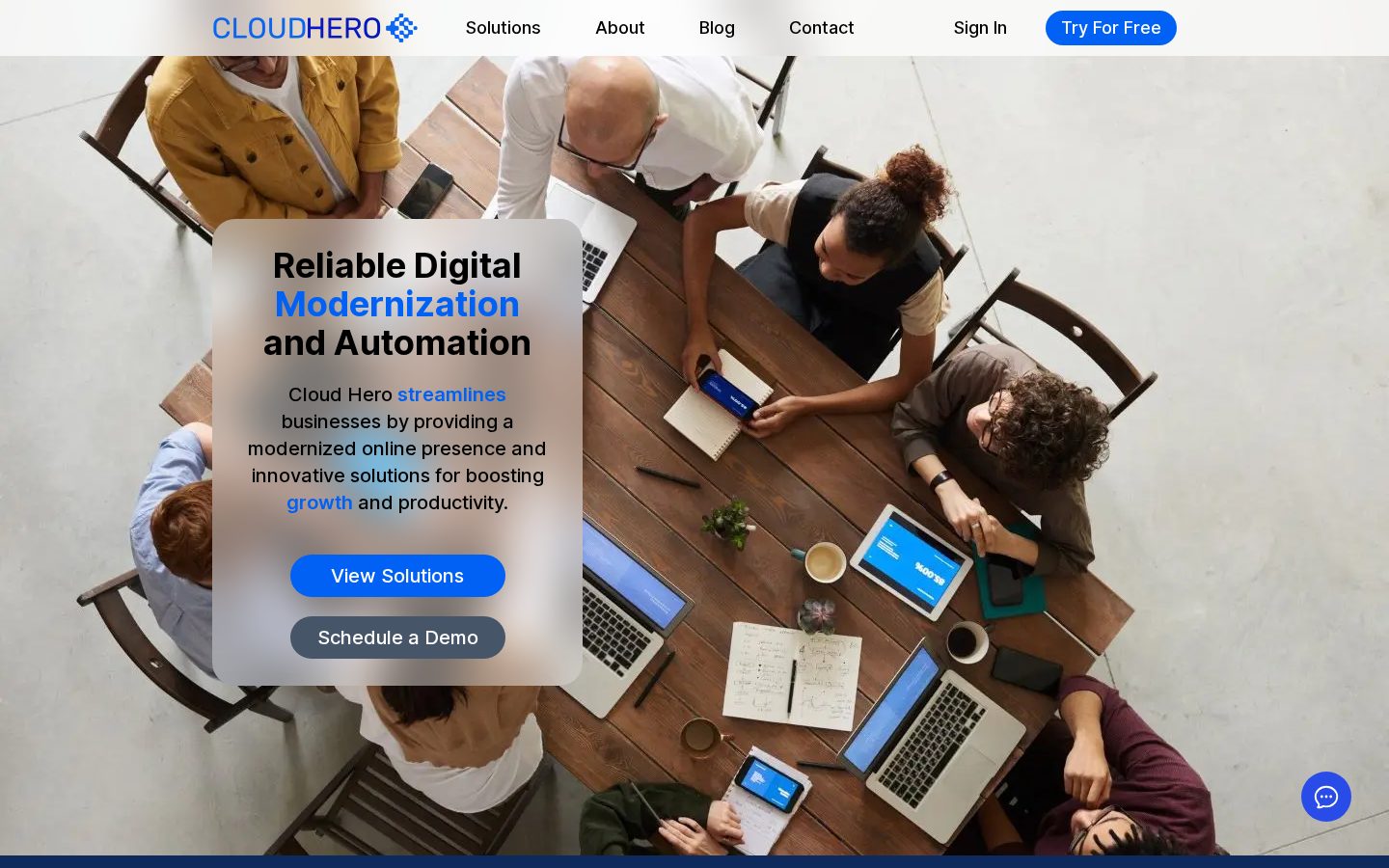 Cloud Hero Homepage
