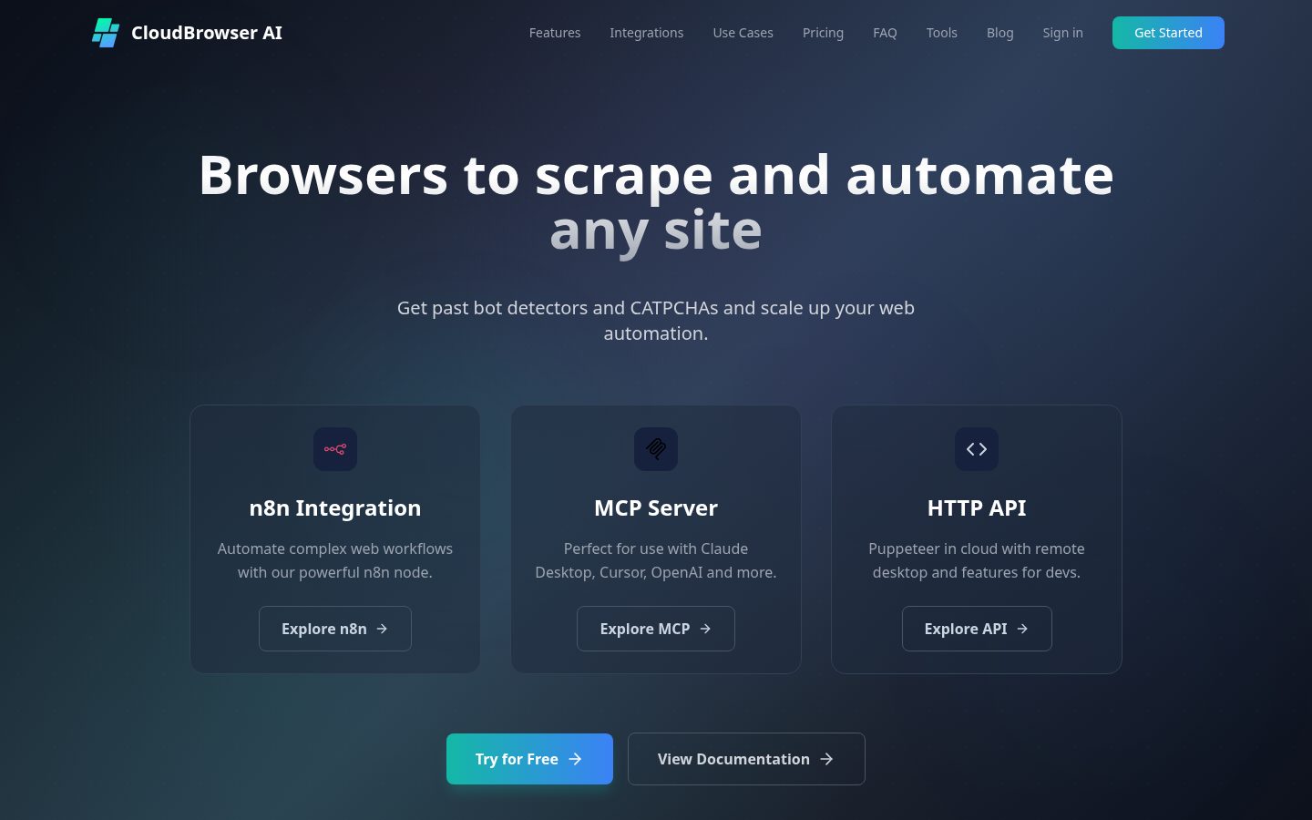 CloudBrowser AI Homepage
