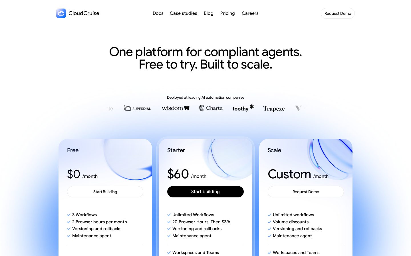 CloudCruise Pricing