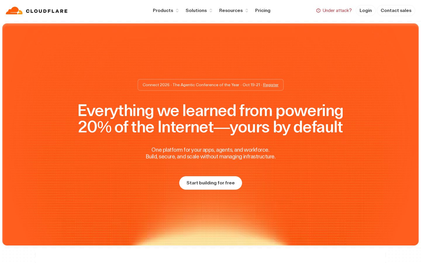 Cloudflare Temporary Accounts Homepage