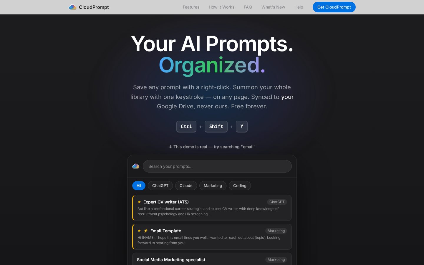 CloudPrompt Homepage