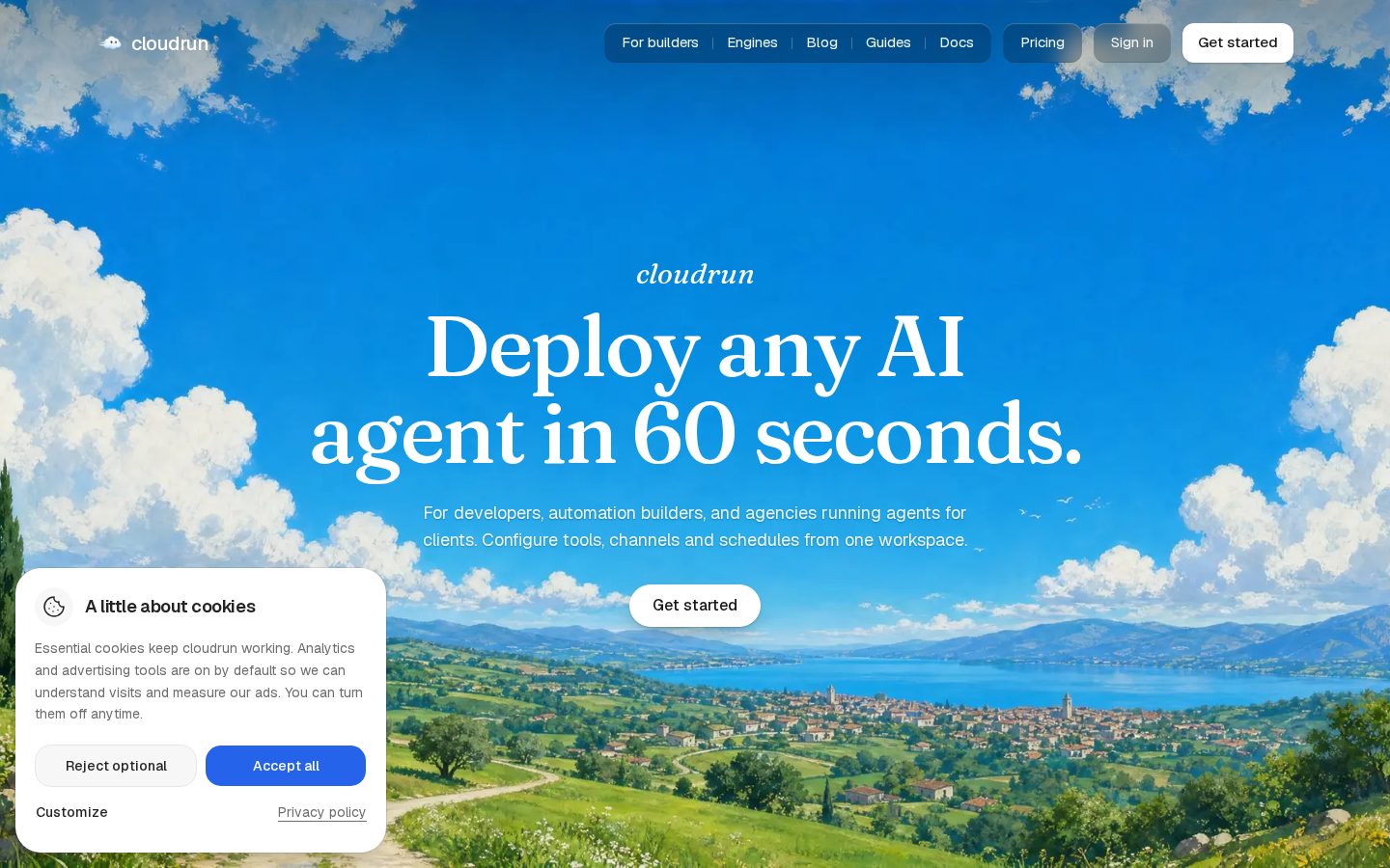 Cloudrun Homepage