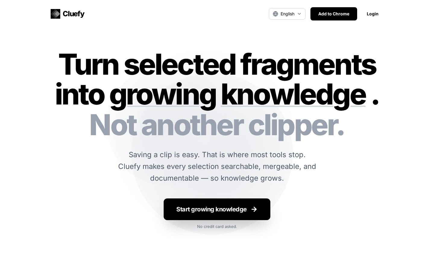 Cluefy Homepage