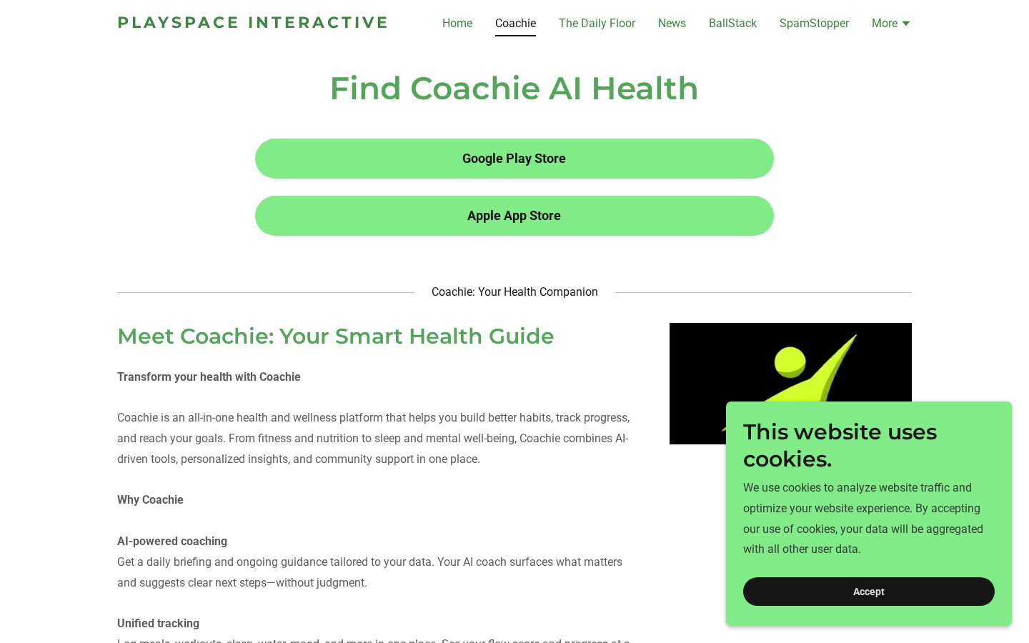 Coachie AI Health Homepage