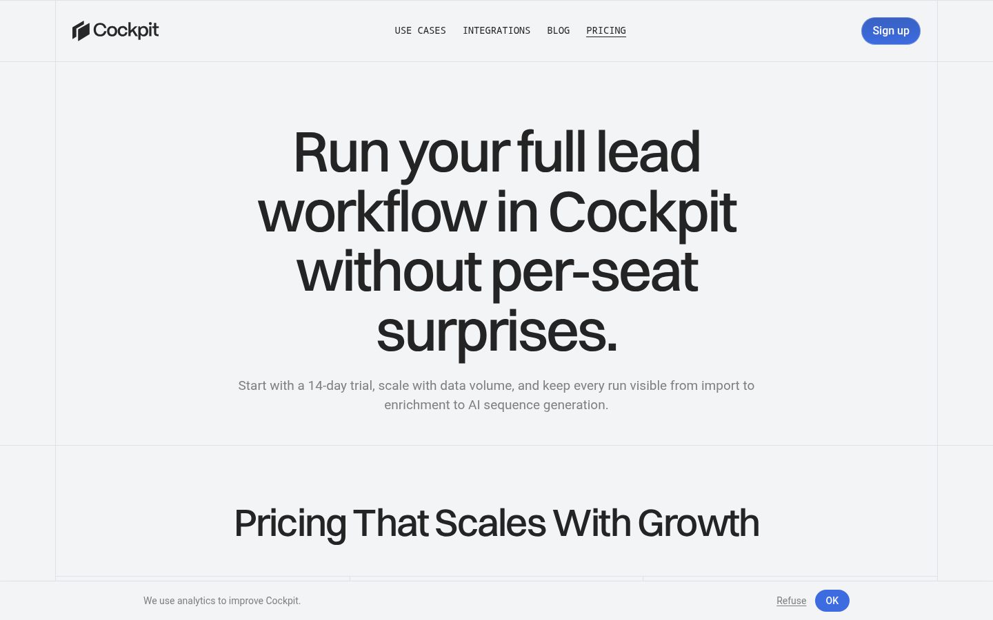 Cockpit Pricing