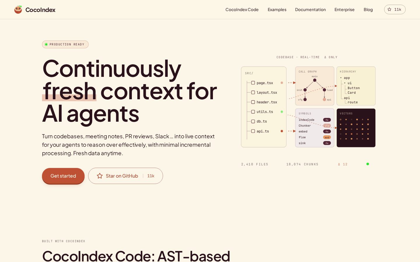 CocoIndex Homepage