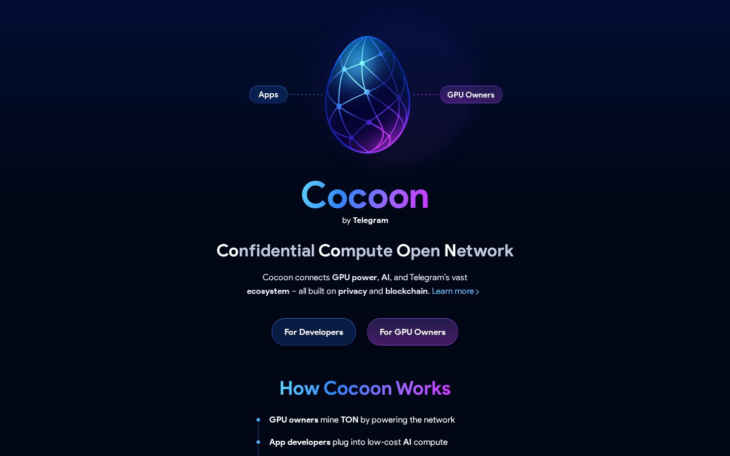 Cocoon by Telegram Homepage