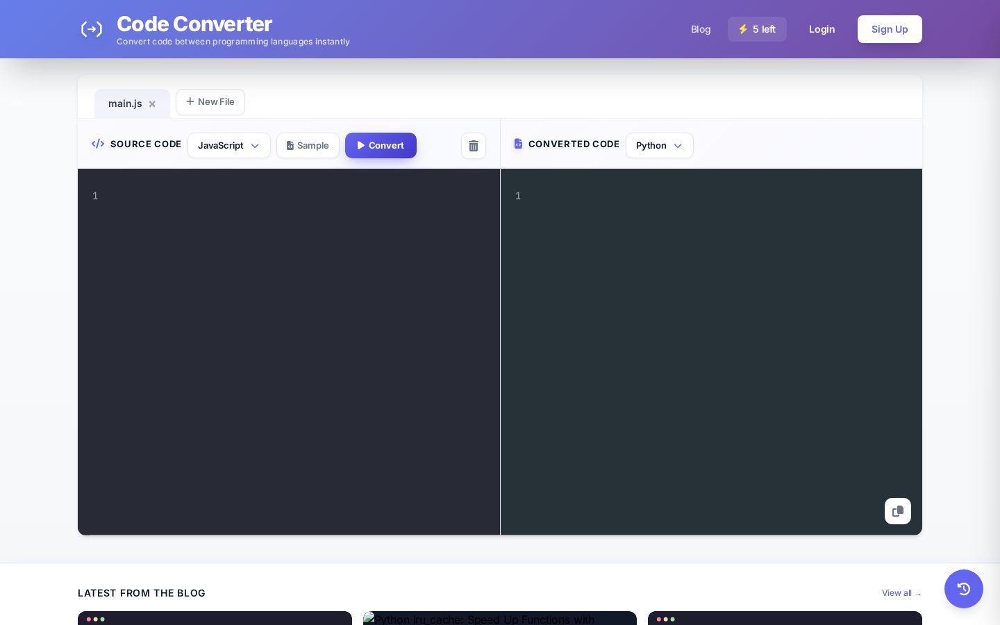 Code Converter Homepage