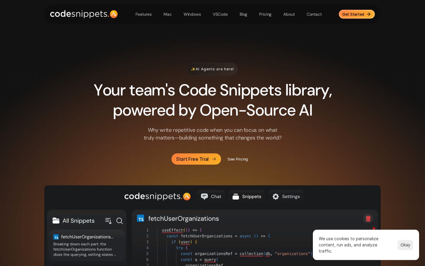 Code Snippets AI Homepage